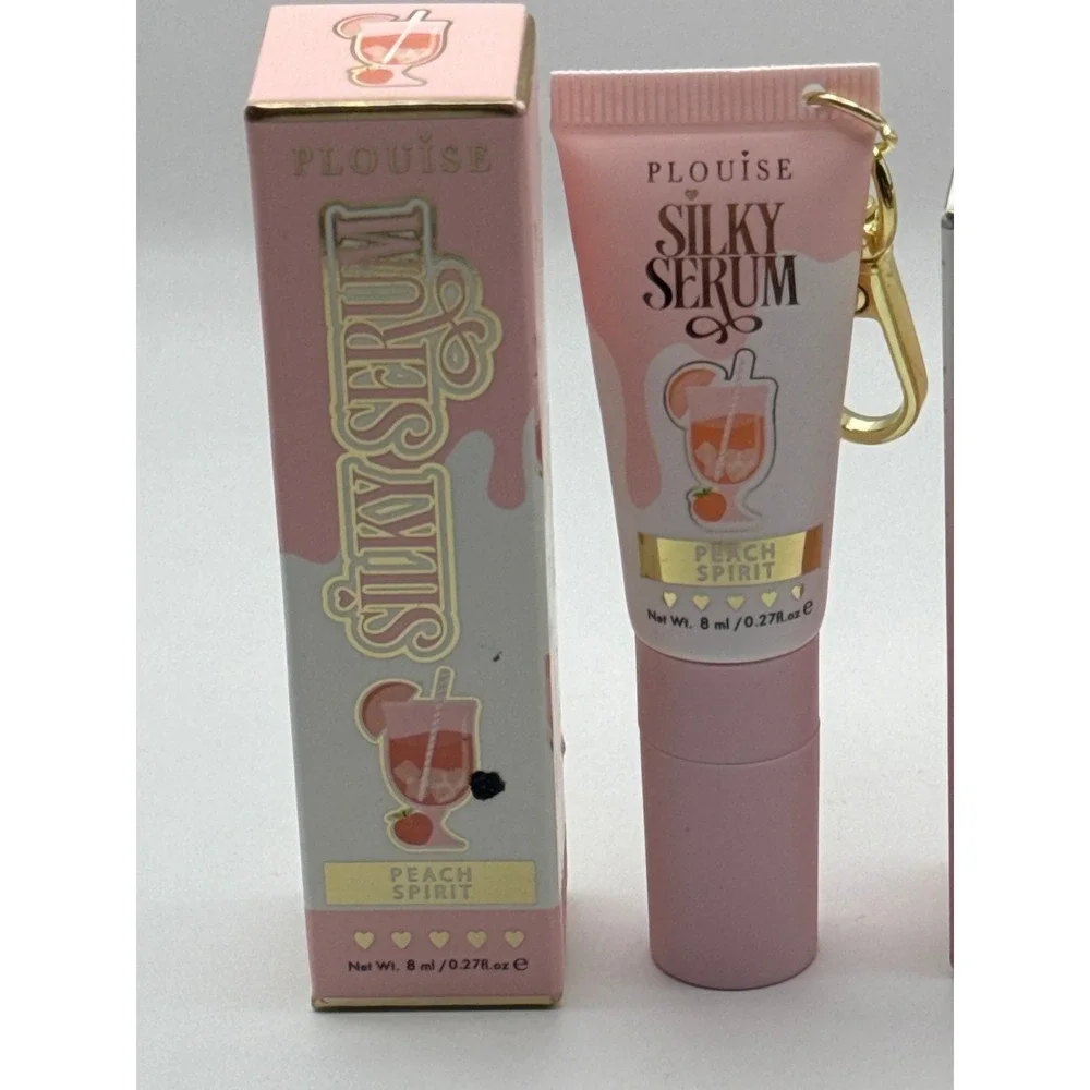 PLouise Silky Serum Peach Spirit & Stay Shining‎ Lip Oil Peach Paradise Keychain